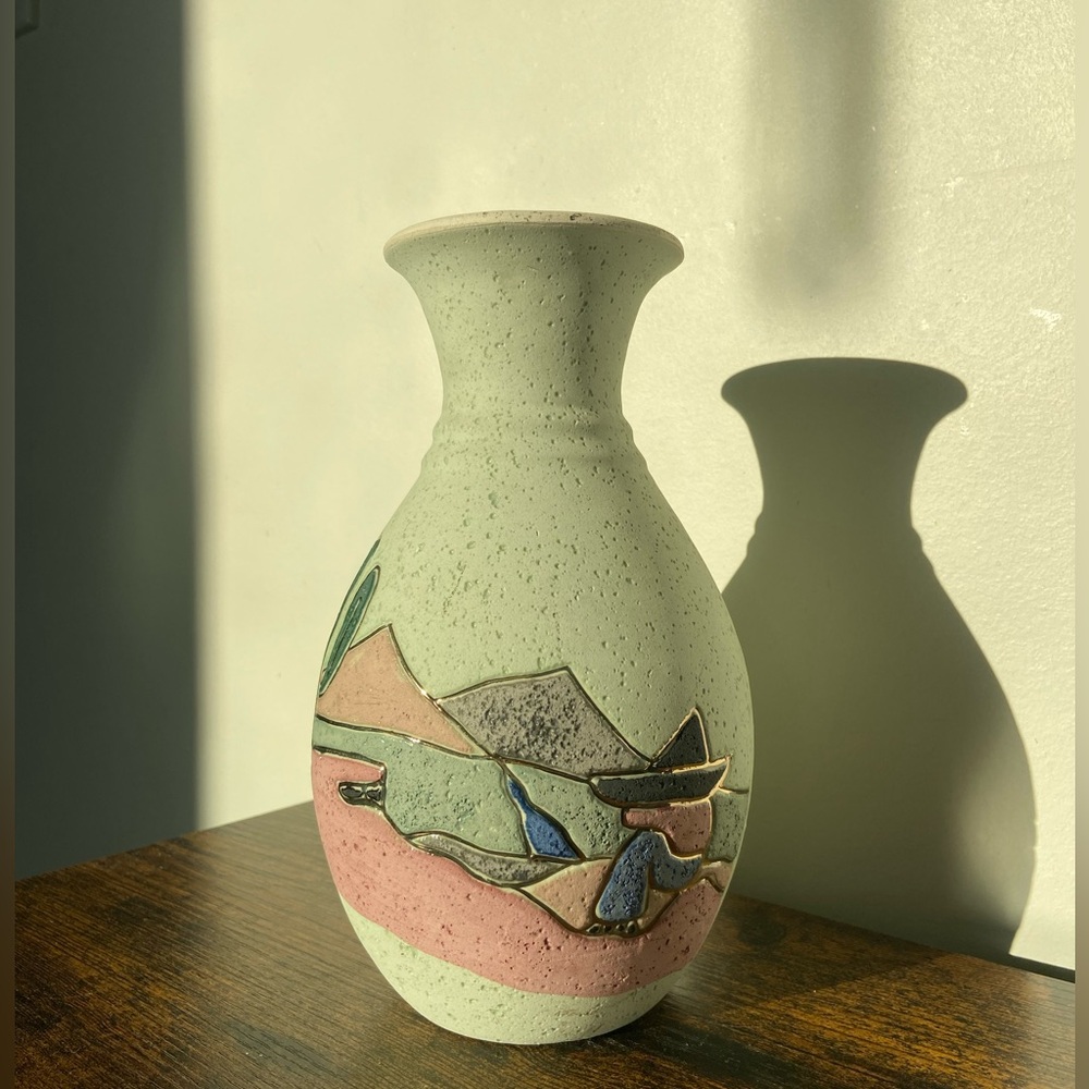 Vintage Southwestern style Ceramic Vase - desert design